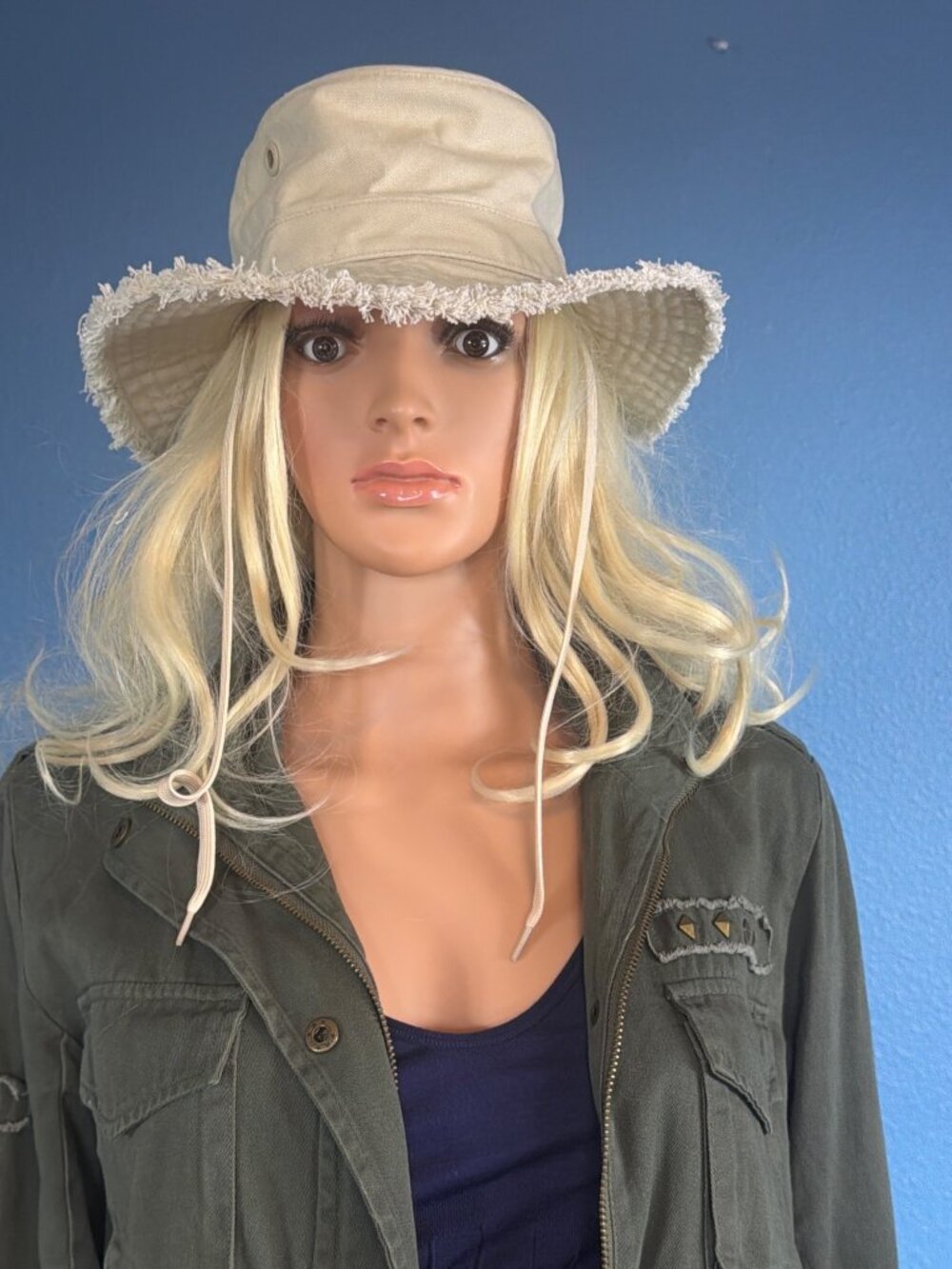 Tilley T3 Small Safari Hat Fringe Wanderer Stone UPF 50+ Beige MSRP$110